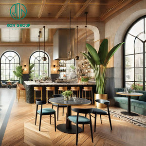 Bureau roumain de style luxueux et haut de gamme Table en marbre de haute qualité Chaise en PU Meubles de restaurant de club Ensembles de tables et de chaises - Product Image 6