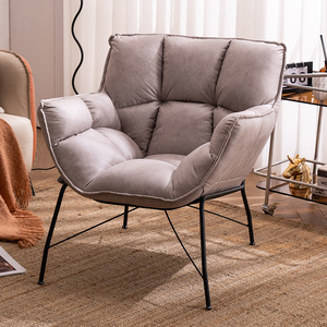 <span class=keywords><strong>Fauteuil</strong></span> de Style nordique, salon d'hôtel, <span class=keywords><strong>fauteuil</strong></span> incurvé en <span class=keywords><strong>cuir</strong></span> <span class=keywords><strong>marron</strong></span> rembourré - Product Image 5