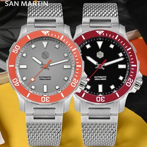 Reloj San Martin SN0085 de Diseño Original DiverV2 para Hombre, Reloj Mecánico Automático NH35, Correa Milanesa, Resistente al Agua 200m, Luminoso - Product Image 2