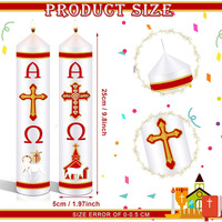 2 Bougies Religieuses Blanches Lumineuses pour Baptême, Prière, Pâques, Décoration de Fête, Cirios Religiosos Católicos, Pâques, Piliers de Pâques