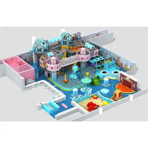 2024 libero design avventuroso zona di intrattenimento per bambini parco giochi lungo scivoli grande Pit Ball piscina zona labirinto per la vendita