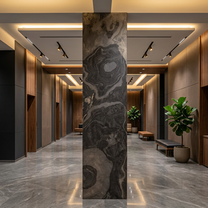 Fabricante de piedra flexible delgada en India, revestimiento de pared para baño, superficie pulida impermeable para diseño interior moderno - Product Image 4