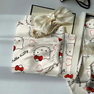 Mô phỏng lụa đồ ngủ của phụ nữ mô hình mùa xuân và mùa thu cao cấp cảm giác lỏng lẻo dài tay phù hợp với nhà mặc thực sự bán buôn - Product Image 3