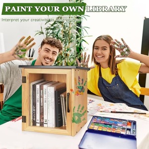 Wooden Book Box Solid Wood <b>Wall</b> <b>Mounted</b> Outdoor <b>Storage</b> Organizer Rectangle Shape Sk-113 - Product Image 2