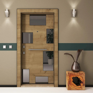 Porte d'entrée SFA 106 en acier et bois, extérieure, contemporaine, antivol - Product Image 1