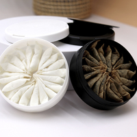 Boîte vide OEM en PP pour snus 60 ml, emballage pour programme de sevrage tabagique, blanc/noir, faible MOQ, impression personnalisée, produits chimiques