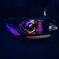 Kit de rétrofit de phares LED pour Kia Rio 2012-2017 avec contrôle Bluetooth via application, feux de jour RGB et clignotants dynamiques