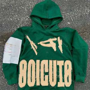 High Quality Custom Cropped <b>Hoodie</b> for <b>Men</b> Wholesale Distressed Embroidered Applique Patches for Winter - Product Image 2