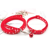 Laisse de collier de chien multicolore imprimé de dessins animés pour chats collier de petit animal avec cloche accessoires réglables pour animaux de compagnie
