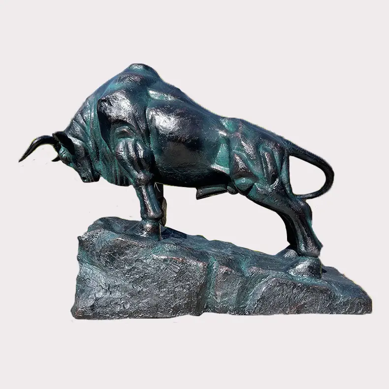 Изготовленная на заказ наружная декоративная высококачественная металлическая скульптура быка животных латунная Резная Бронзовая Скульптура Быка