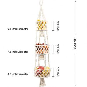 Pot suspendu moderne en coton tissé, base pour pot de fleurs, doublures pour herbes, porte-pot, plateau, pots suspendus, panier détachable - Product Image 2