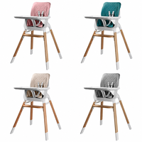 Chaise haute bébé convertible, tabouret bas, plusieurs modes de réglage, ceinture de sécurité à 5 points, barrière de sécurité amovible, plateau réglable en hauteur