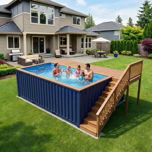 <span class=keywords><strong>Piscine</strong></span> mobile préfabriquée de luxe en conteneur maritime de 20 pieds avec revêtement en fibre de verre - Product Image 1