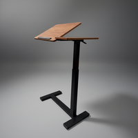 Table de lit mobile pliable en bois massif avec texture bois, base en C à levage pneumatique, idéale pour chambre, dortoir, bureau à domicile, bloc médical