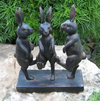 Statue de lapin en bronze inspirée de la figurine de Peter Rabbit pour la décoration intérieure et extérieure de la bibliothèque, cadeau littéraire pour aire de jeux
