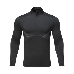 Custom Gym 1/4 Zip Quarter Zip Pullover Golf Fitness Compresión Quarter Zip Poliéster Elastano Hombres Manga Larga - Product Image 4
