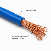 H07V-K PVC-isolierter Einadrig Flexibler Kupferdraht 450/750V CE RoHS Klasse 5 Mehradrig 0,5-240mm² Geräte-Innenverkabelung