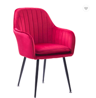Fauteuil en velours rose de qualité supérieure Chaise De Comedor Chaise de cuisine Salle à manger Chaise de salle à manger bleue avec pieds dorés
