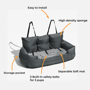 Refuerzo de viaje, seguridad, asiento de coche grande para perros, cama para gatos, camas de lujo para perros, funda para asiento trasero de mascotas, camas para mascotas, asiento para mascotas, productos de diseñador para perros - Product Image 5