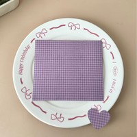 Autocollants Cœur à Carreaux Vintage avec Adhésif Thermofusible et Matériau PE pour la Pâtisserie et les Biscuits Faits Main