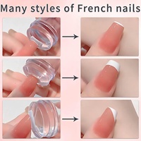 Kit d'outils pour French Manucure : Tampon de Stamping en Silicone Transparent et Grattoir en Gel pour Manucure DIY à Domicile (2 Pièces)