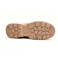 Bottes tactiques OEM ODM à fermeture éclair et lacets, en cuir suédé imperméable, antidérapantes, beige, en tissu Oxford, doublure en microfibre, semelle en caoutchouc