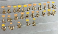 Breloques en or massif 18 carats en forme de bulle 3D, pendentifs alphabet A-Z, breloques personnalisables en forme de ballon initial pour la fabrication de bijoux