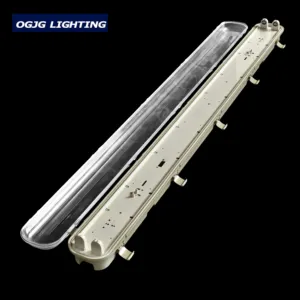 OGJG IP66 Waterproof Empty Housing Single Double Fluorescent T8 Tube Lamp PC Stainless Steel Clips IP65 LED Triproof Light