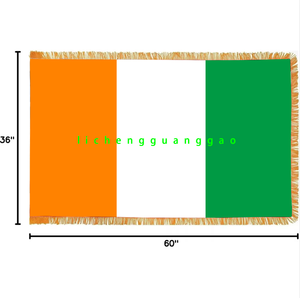 Drapeau national du <span class=keywords><strong>Congo</strong></span> de haute qualité 3x5 pieds, logo personnalisé, drapeau d'intérieur 3x5', best-seller avec franges ornementales dorées - Product Image 2