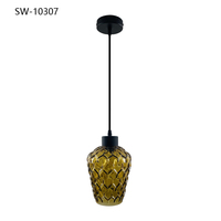 Lustre vintage de luxe de qualité supérieure, luminaire suspendu rond décoratif nordique pour chevet, lampe suspendue moderne en verre