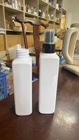 Bouteilles carrées en PET de 100 ml et 150 ml avec bouchon à clapet, rechargeables, pour shampoing, huile de douche et lotion corporelle