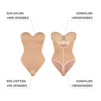 Femmes sans bretelles une pièce Shapewear body en gros taille Abdomen façonnage string Catsuit armatures respirant contrôle du ventre