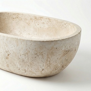 อ่างอาบน้ำสั่งทำพิเศษสุดหรูหราทันสมัย ExclusiveGold Ma / หินแกรนิตสีเหลืองทอง อ่างอาบน้ำแบบลอยตัว สำหรับห้องน้ำ วิลล่า โรงแรม บ้าน - Product Image 2