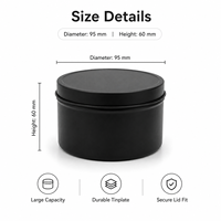 Boîtes en métal rondes vides multi-tailles sans soudure avec couvercle pour bougies, contenants de stockage de cire de 2oz, 3oz, 4oz, 6oz, 8oz, 12oz