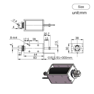 โซลินอยด์แบบดึง-ดัน 12v 24v สำหรับตู้จำหน่ายสินค้าอัตโนมัติ โครงเหล็ก ระยะชัก 30 มม. - Product Image 6