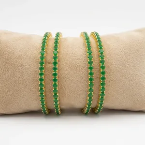 Vente en gros de bracelets indiens traditionnels en laiton plaqué or, ensemble de bracelets empilables pour femmes, bijoux de mariage et de mode - Product Image 4