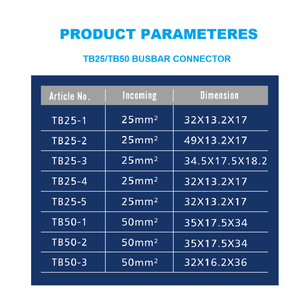 Offres Spéciales : Bornes <span class=keywords><strong>de</strong></span> Distribution d'Énergie TB25 TB50, Connecteurs <span class=keywords><strong>de</strong></span> Câblage, Connexion <span class=keywords><strong>de</strong></span> Barre Omnibus pour Accessoires <span class=keywords><strong>de</strong></span> Barre Omnibus MCB - Product Image 6