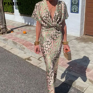 पासुशी महिला बोहेमियन मुद्रित मैक्सी ड्रेस सुरुचिपूर्ण वस्त्र लंबी महिला ग्रीष्मकालीन समुद्र तट आकस्मिक प्लस आकार लंबे कपड़े - Product Image 1