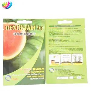Customized Agriculture Vegetable Flowers Fruit Seeds 3 Side Seal Heat Seal Seed Empty Flat Packaging Bag