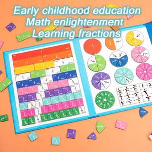 Tuiles de fractions magnétiques, <span class=keywords><strong>livre</strong></span> de démonstration des fractions, matériel mathématique, jouets éducatifs Montessori pour l'apprentissage primaire, puzzles éducatifs - Product Image 5
