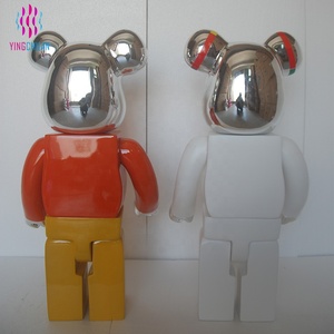 Esculturas de Animales de Dibujos Animados de Arte Moderno, Maniquí de Oso de Fibra de Vidrio de Tamaño Real - Product Image 1
