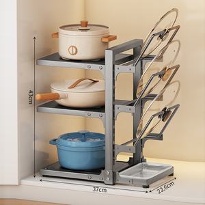 Étagères de cuisine ménage multicouche mettre pot rack multifonctionnel comptoir sous l'évier armoire cuisine supports de rangement - Product Image 3