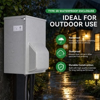 Boîtier de prise de courant RV 125V résistant aux intempéries, 30 ampères, en cuivre, 3 prises, panneau extérieur temporaire avec couvercle verrouillable pour camping-car et remorque