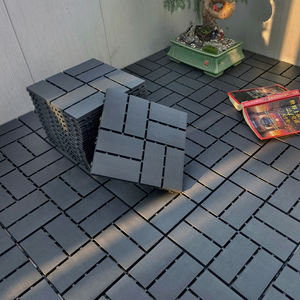 Baldosas de Plástico para Piso, Color Gris Oscuro con Vetas Diagonales, 6 Piezas por Unidad, Duraderas y Móviles, de Polipropileno, para Patio y Terraza - Product Image 3