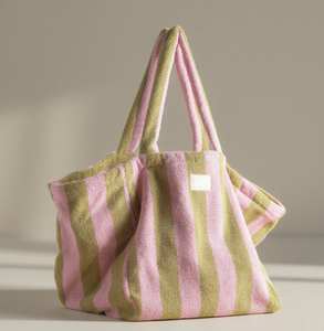 Customized tote <b>bag</b> with striped pattern, portable shoulder towel <b>bag</b>, travel storage, fashionable shopping <b>bag</b> - Product Image 3