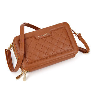 Clássico Luxo Bolsa Crossbody Dual Zipper Casual Feminino Bolsa de Ombro Com Poliéster e Forro De Couro - Product Image 4