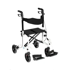 Rollator 롤링 워커 및 운송 휠체어 의자 2 등받이 위치 및 가정용 접이식 이동성, 병원