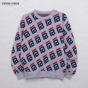 Suéter Cárdigan de Invierno para Hombre con Logotipo Personalizado, 100% Algodón, Patrón Jacquard, Cuello Redondo Informal, Prenda de Punto - Product Image 1