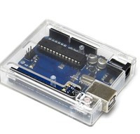 Boîtier universel transparent en acrylique pour carte de développement de taille standard R3/R4, kit d'apprentissage de microcontrôleur, boîte de projet PCB