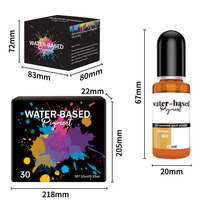 Ensemble de 30 pigments à base d'eau de 0,34 oz (10 ml) pour la coulée de résine écologique, la poudre de plâtre, le jesmonite, couleur vibrante et durable